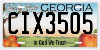 GA license plate CIX3505