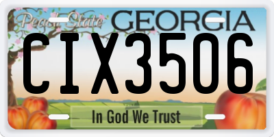 GA license plate CIX3506