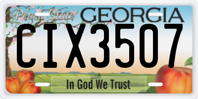 GA license plate CIX3507