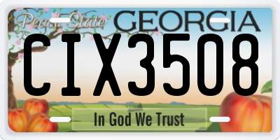 GA license plate CIX3508