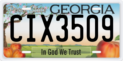 GA license plate CIX3509