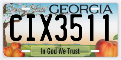 GA license plate CIX3511