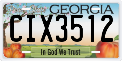 GA license plate CIX3512