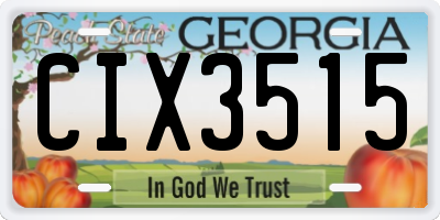 GA license plate CIX3515
