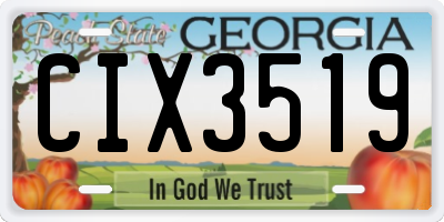 GA license plate CIX3519
