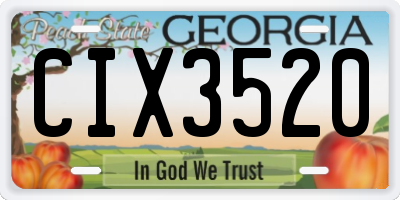 GA license plate CIX3520