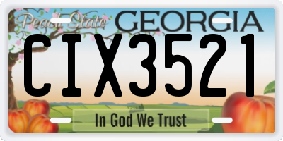 GA license plate CIX3521
