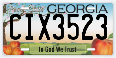 GA license plate CIX3523