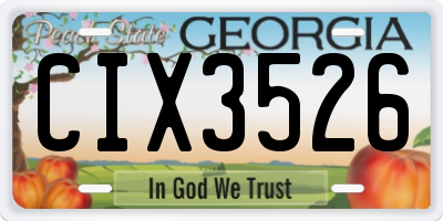 GA license plate CIX3526