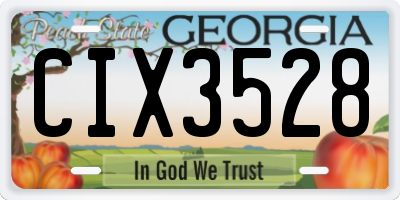 GA license plate CIX3528
