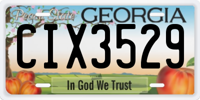 GA license plate CIX3529