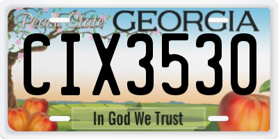 GA license plate CIX3530