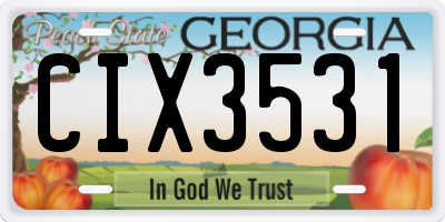 GA license plate CIX3531
