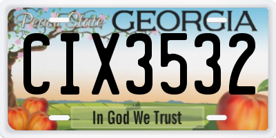 GA license plate CIX3532