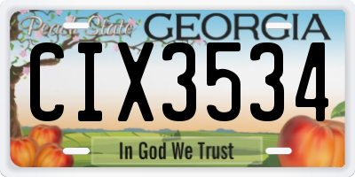 GA license plate CIX3534