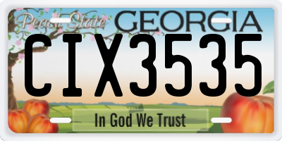 GA license plate CIX3535
