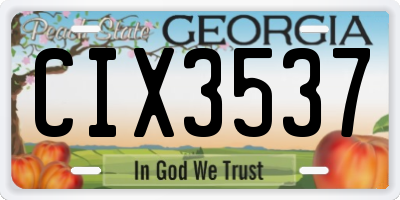 GA license plate CIX3537