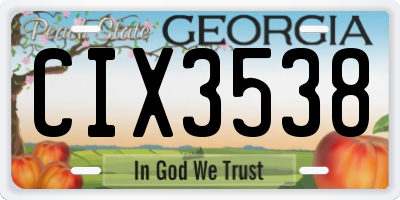 GA license plate CIX3538