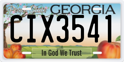 GA license plate CIX3541