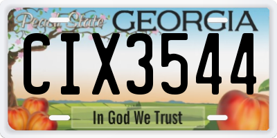 GA license plate CIX3544