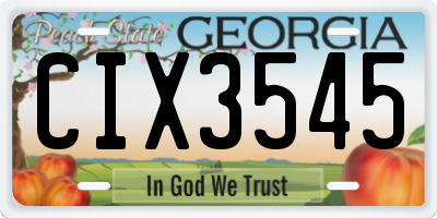 GA license plate CIX3545