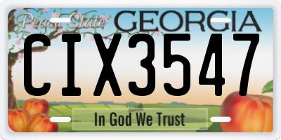 GA license plate CIX3547