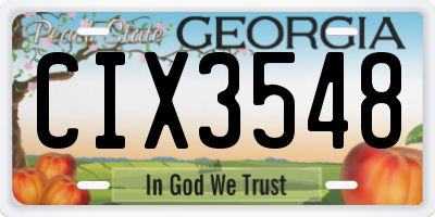 GA license plate CIX3548