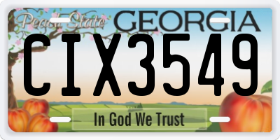 GA license plate CIX3549