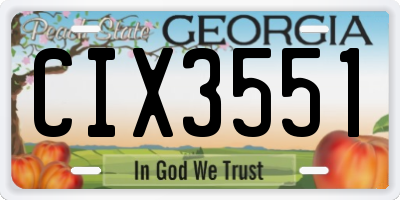 GA license plate CIX3551