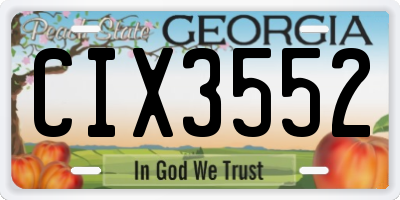 GA license plate CIX3552