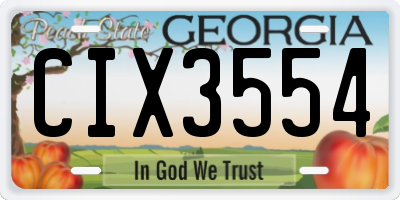 GA license plate CIX3554