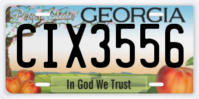 GA license plate CIX3556