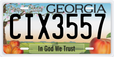 GA license plate CIX3557