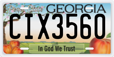 GA license plate CIX3560