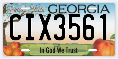 GA license plate CIX3561