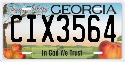 GA license plate CIX3564