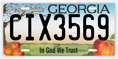 GA license plate CIX3569