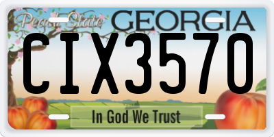 GA license plate CIX3570