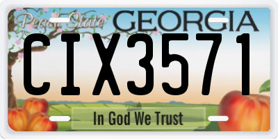 GA license plate CIX3571