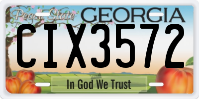GA license plate CIX3572