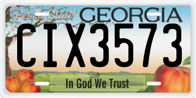 GA license plate CIX3573