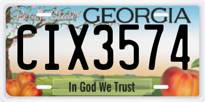 GA license plate CIX3574