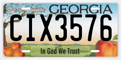 GA license plate CIX3576