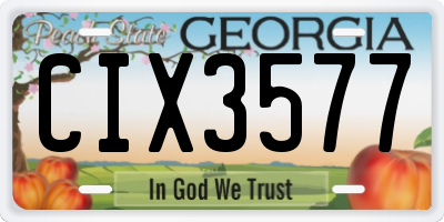 GA license plate CIX3577