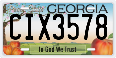 GA license plate CIX3578