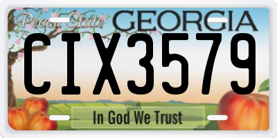 GA license plate CIX3579