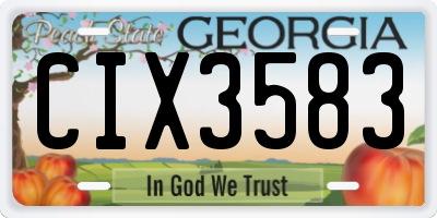 GA license plate CIX3583