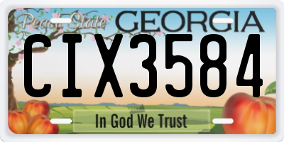 GA license plate CIX3584