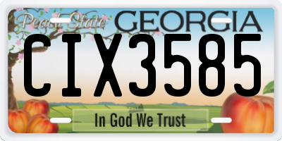 GA license plate CIX3585
