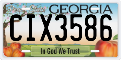 GA license plate CIX3586